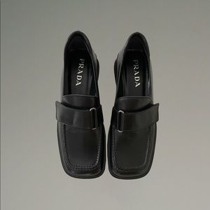 SOLD Vintage PRADA Leather Squared Toe Loafers